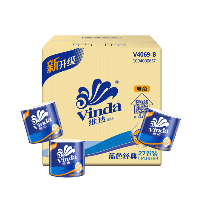 维达 140克27卷维达蓝色经典卫生卷纸（1×27）装/箱 V4069-B 