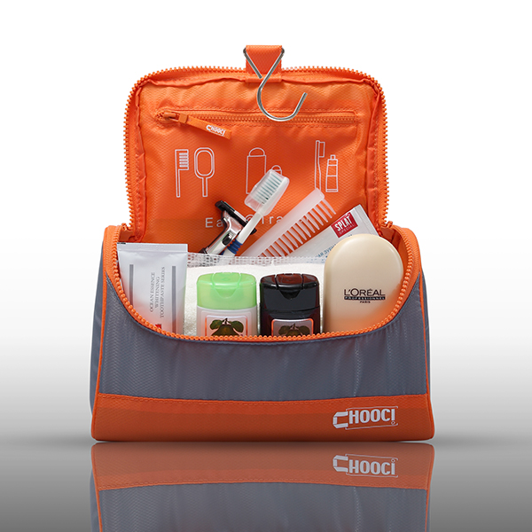 CHOOCI 轻薄卧式洗漱包 灰橙 CU0107