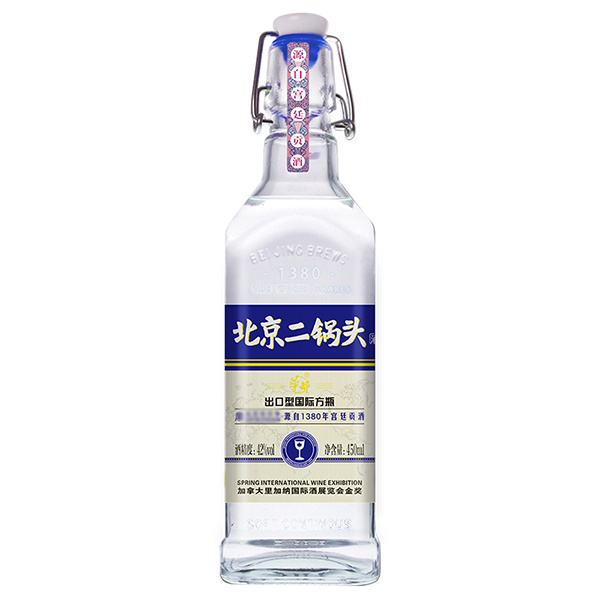 华都 北京二锅头国际方瓶系列整箱装（蓝标）42度清香型 1*12*450ml