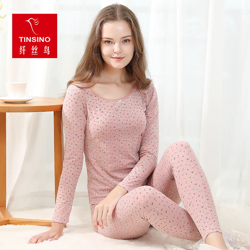 纤丝鸟 女士印花棉氨套装L码（颜色随机）WHY906709