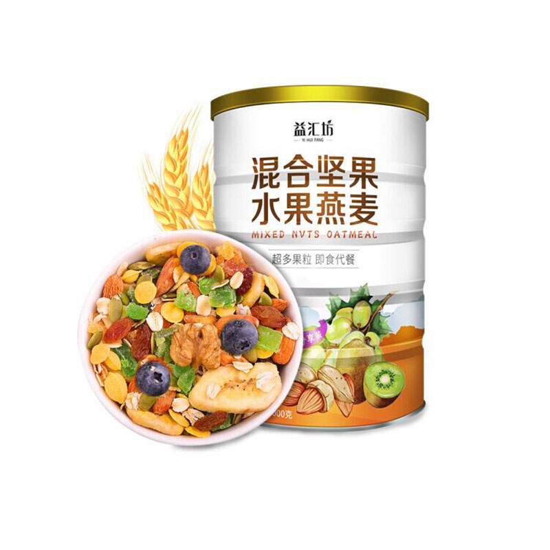 益汇坊 水果燕麦片混合水果坚果早餐冲饮谷物水果麦片1000g/桶