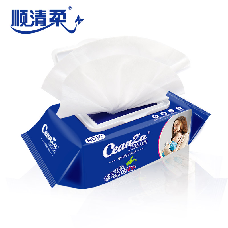 顺清柔 成长日记婴儿芦荟手口柔湿巾80片宝宝适用 1包/80片