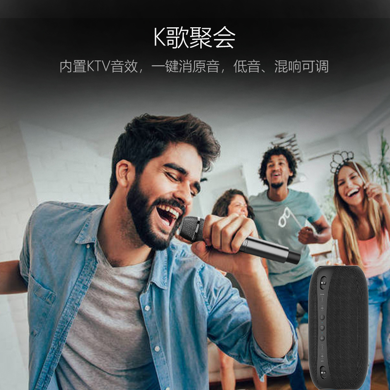 朗琴（ROYQUEEN）无线蓝牙音响 2.0低音炮 HIFI级户外音响 黑色 M800