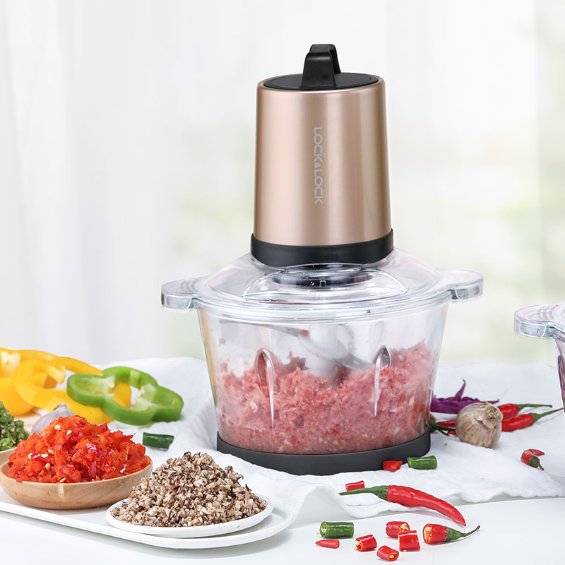 乐扣乐扣（LOCK&LOCK）多功能绞肉机家用电动料理机2L容量EJM177GOD 金色
