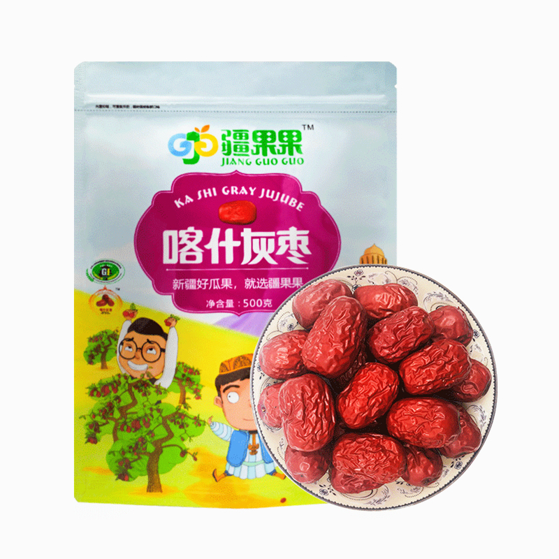 疆果果 新疆喀什红枣一级灰枣 500g