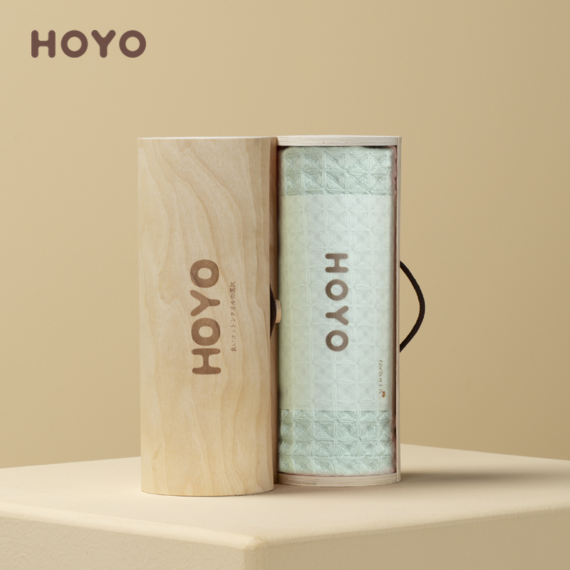 HOYO 和颜毛巾橡木礼盒单条装LY1319绿-7508-1