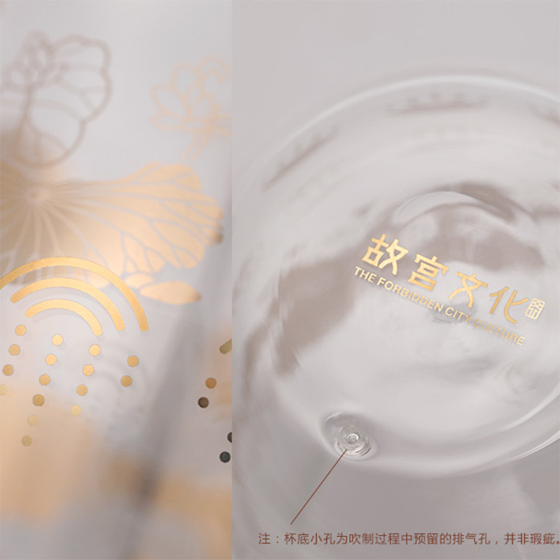 故宫 宫喵赏莲双层玻璃杯