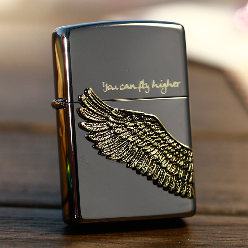 之宝（zippo） 防风煤油打火机不含油 ZBT-1-2a飞的更高-黑冰