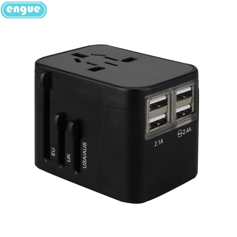恩谷 全球通转换插座4USB出国旅行多功能电源转换器 EG-101（颜色随机）