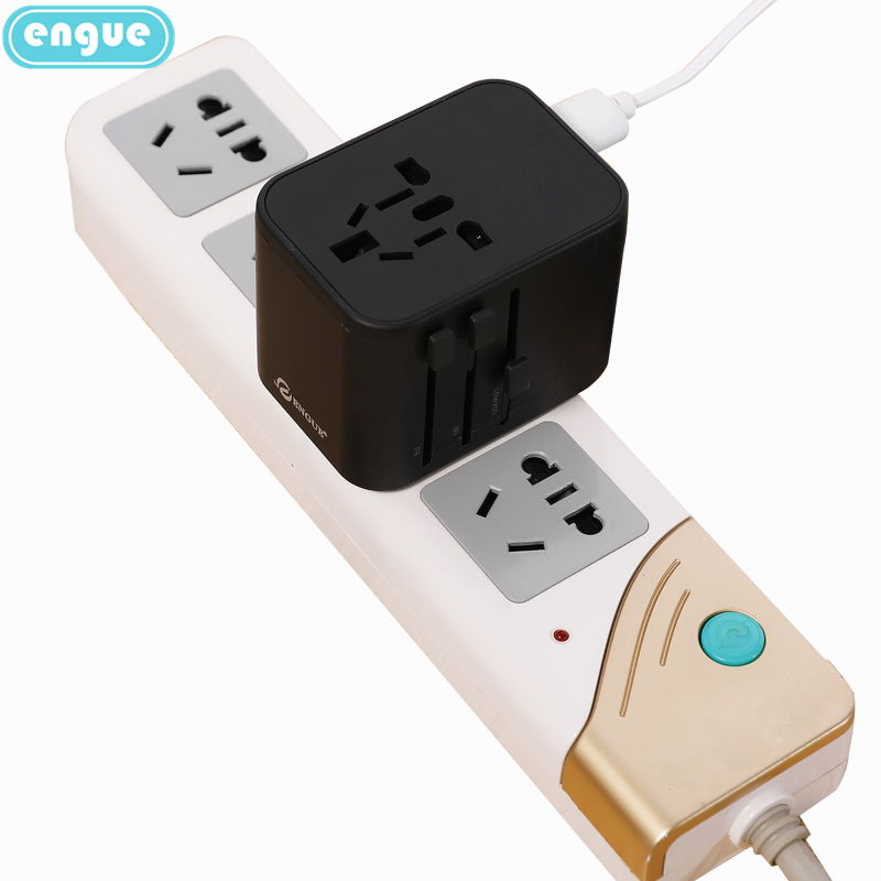 恩谷 全球通转换插座4USB出国旅行多功能电源转换器 EG-101（颜色随机）