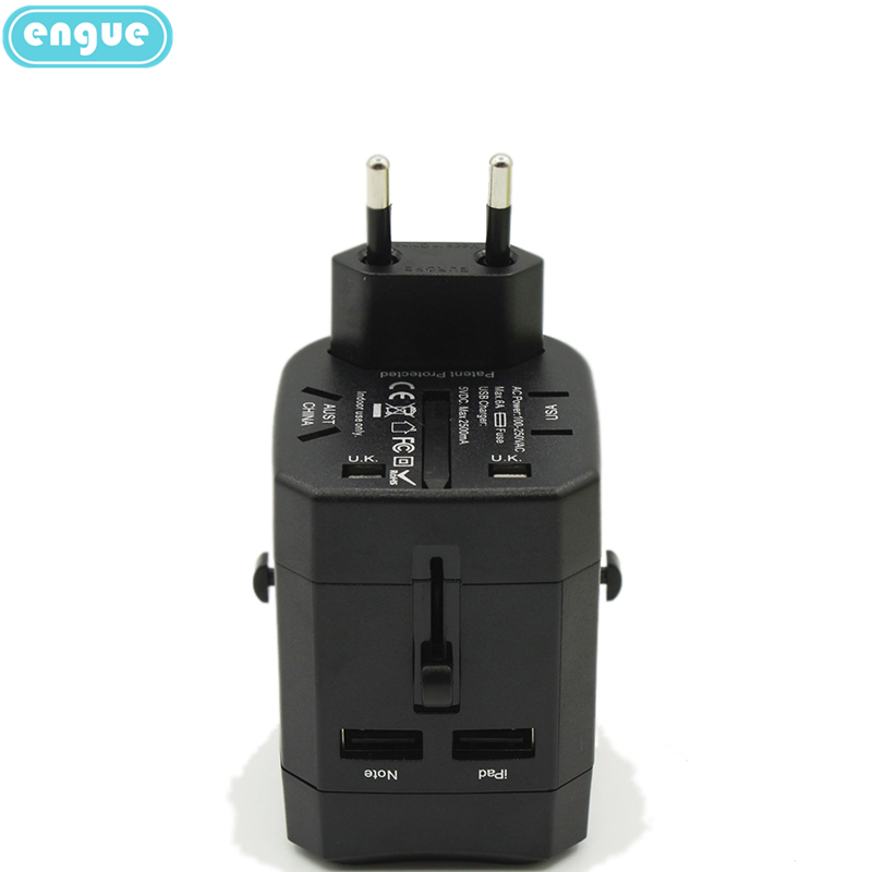 engue恩谷 超能双USB口全球转换插头 EG-601(颜色随机）