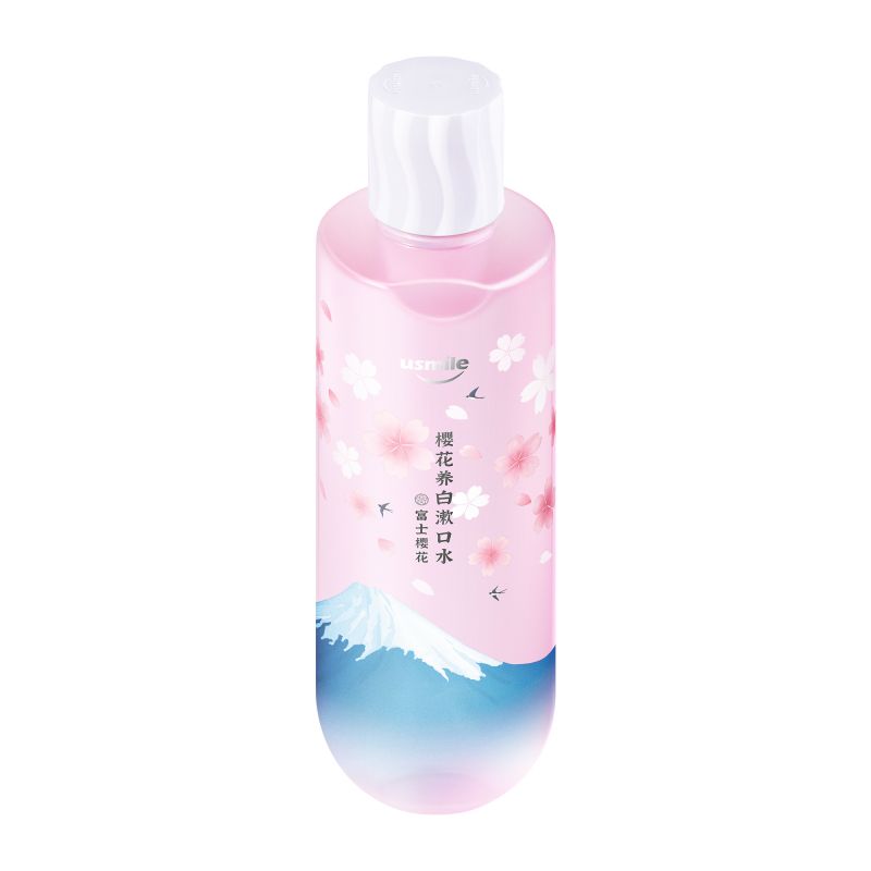 usmile 樱花养白漱口水 500ml 富士