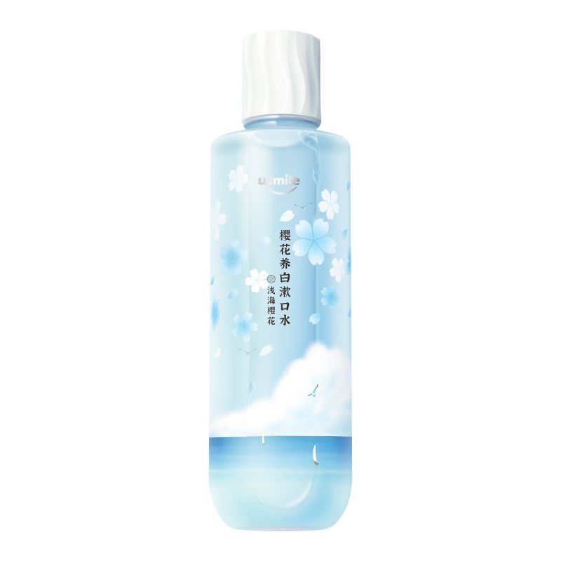 usmile 樱花养白漱口水 500ml 浅海