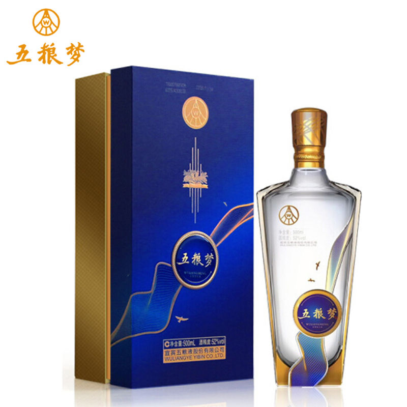 五粮液股份 五粮梦52度浓香型白酒 500ml单瓶装