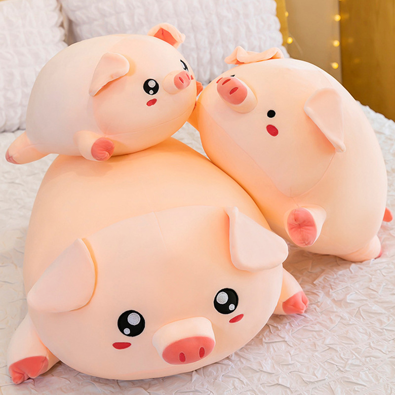 新款可爱萌趴猪公仔趴猪大抱枕毛绒玩具 款式随机40cm