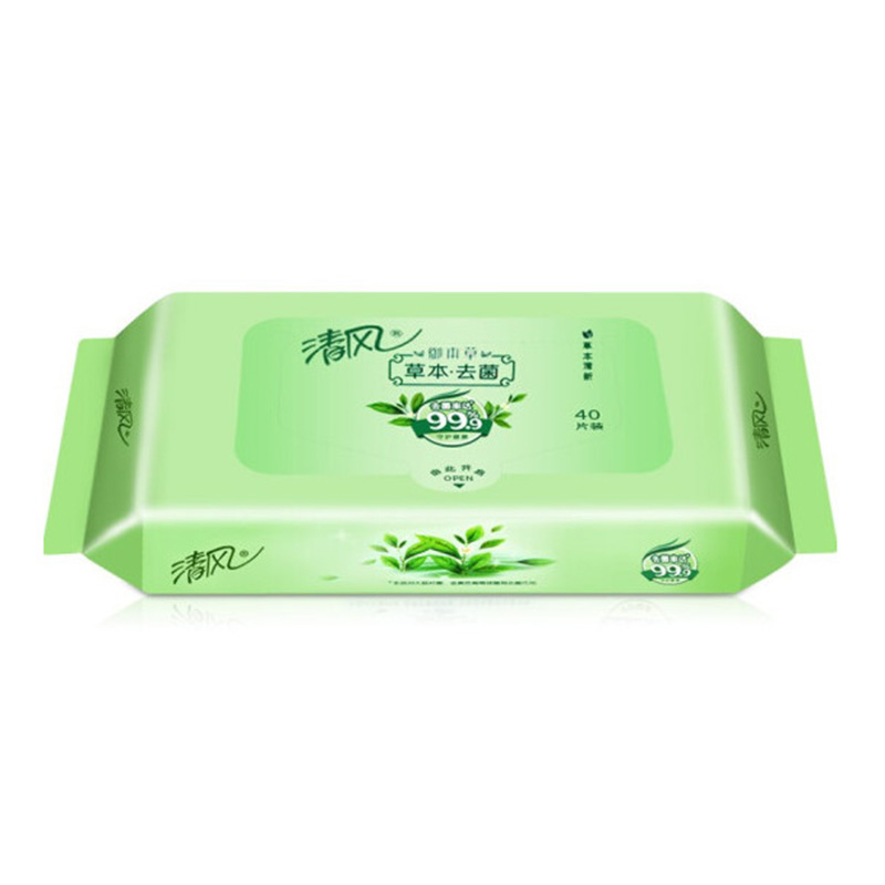 清风 御本草草本去菌湿巾40片（家庭装）BWB40YU（10套组合装）