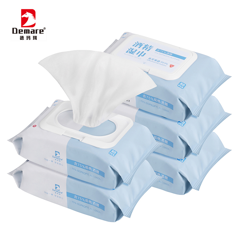 德玛珥DEMARE 酒精湿巾 DEM-SJ661（80抽*5包）