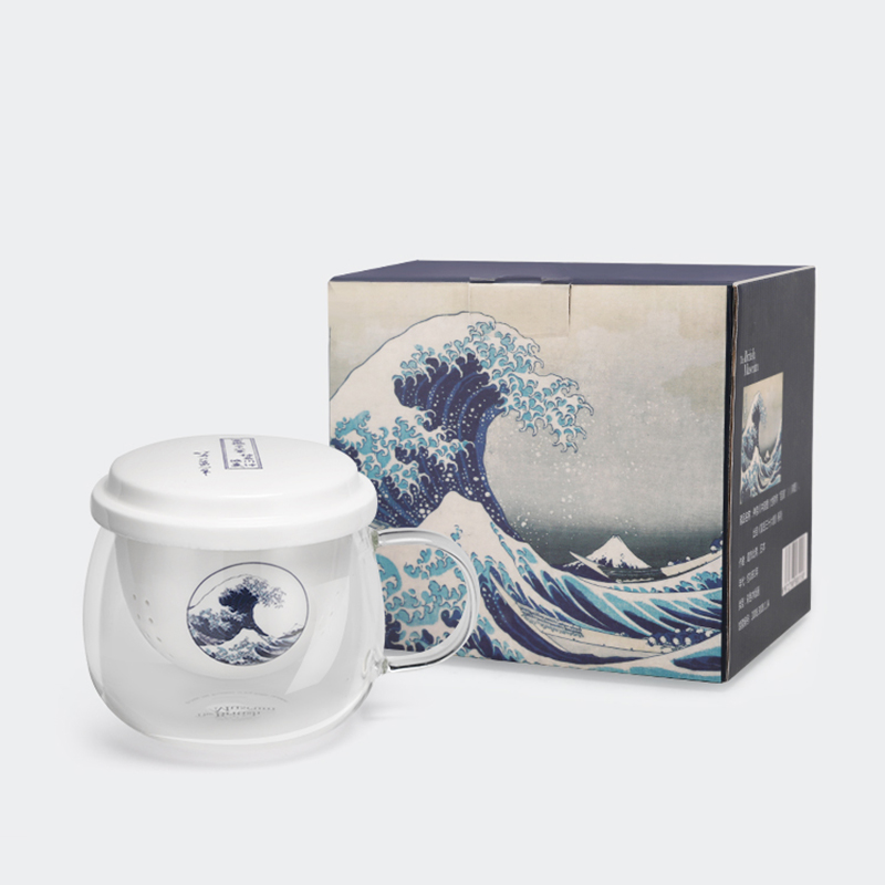 大英博物馆 神奈川冲浪里花茶杯
