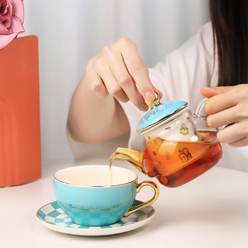 大英博物馆 爱丽丝漫游奇境系列透明一杯一壶下午茶套装