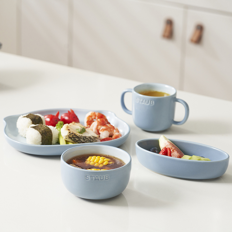 STAUB 珐琅陶瓷河马造型儿童餐具4件套 1020251