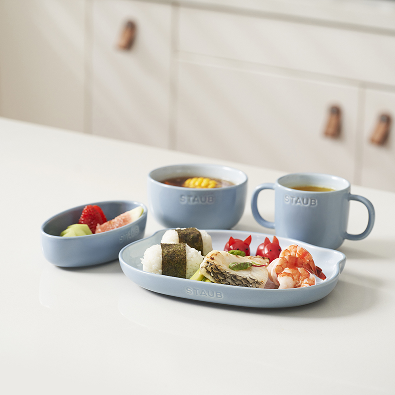 STAUB 珐琅陶瓷河马造型儿童餐具4件套 1020251