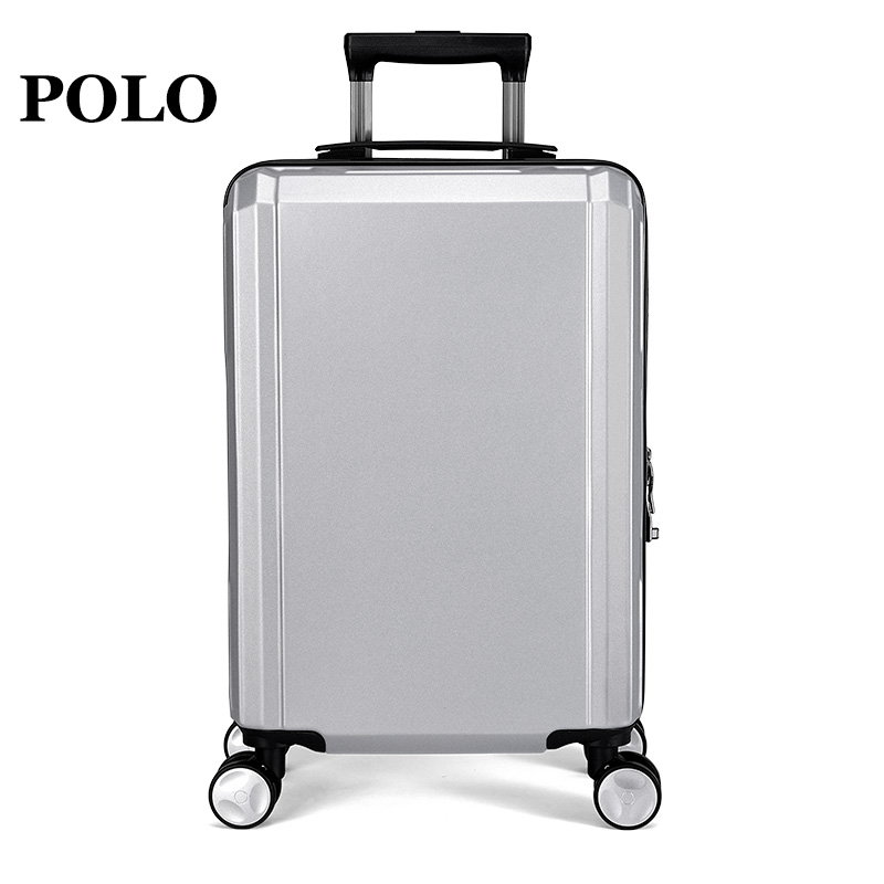 POLO 拉杆箱男女通用铝合金行李箱 080551 20寸银灰