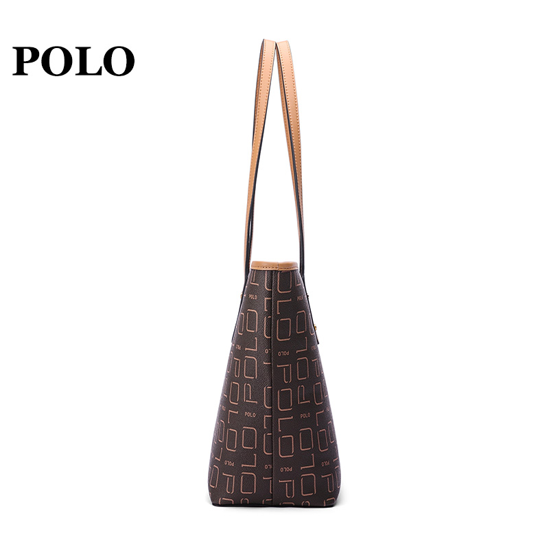 POLO 女士手提包时尚百搭斜挎包大容量印花单肩女包 340983
