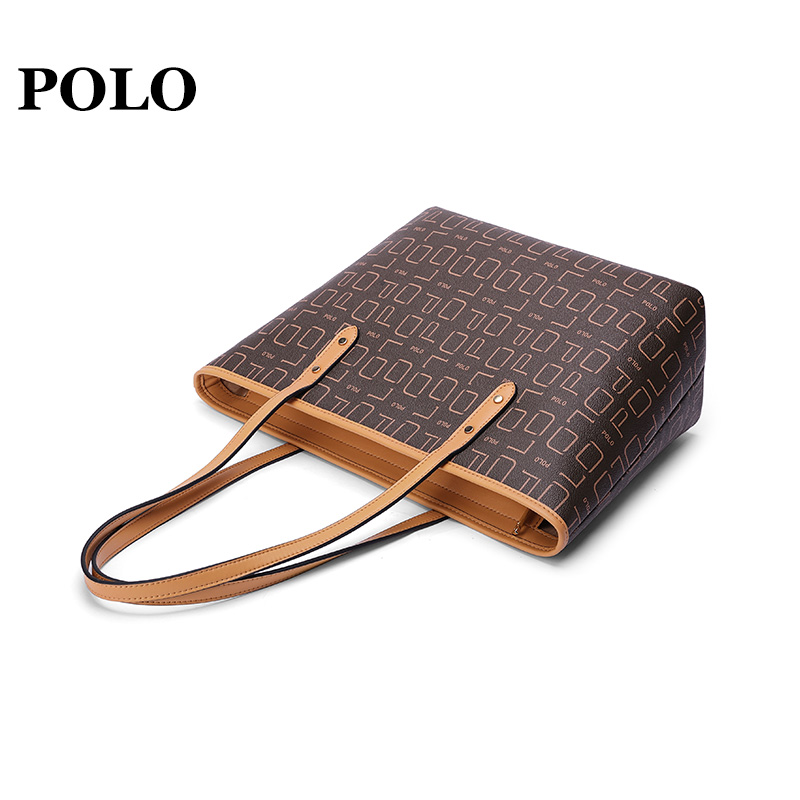 POLO 女士手提包时尚百搭斜挎包大容量印花单肩女包 340983