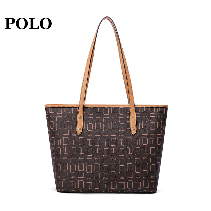 POLO 女士手提包时尚百搭斜挎包大容量印花单肩女包 340983