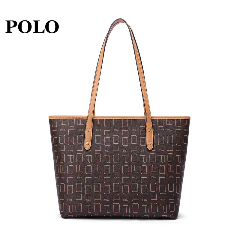 POLO 女士手提包时尚百搭斜挎包大容量印花单肩女包 340983