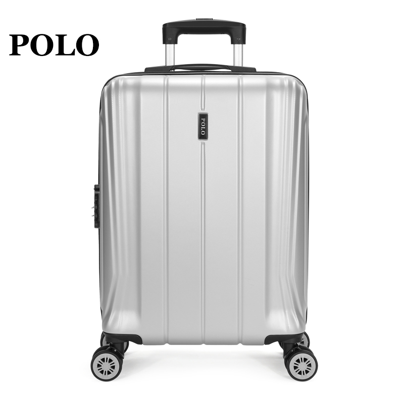 POLO 拉杆箱大容量行李箱万向轮密码箱 080821 20寸银色