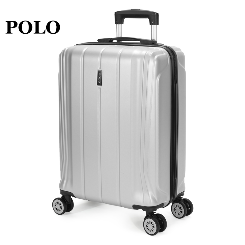 POLO 拉杆箱大容量行李箱万向轮密码箱 080821 20寸银色