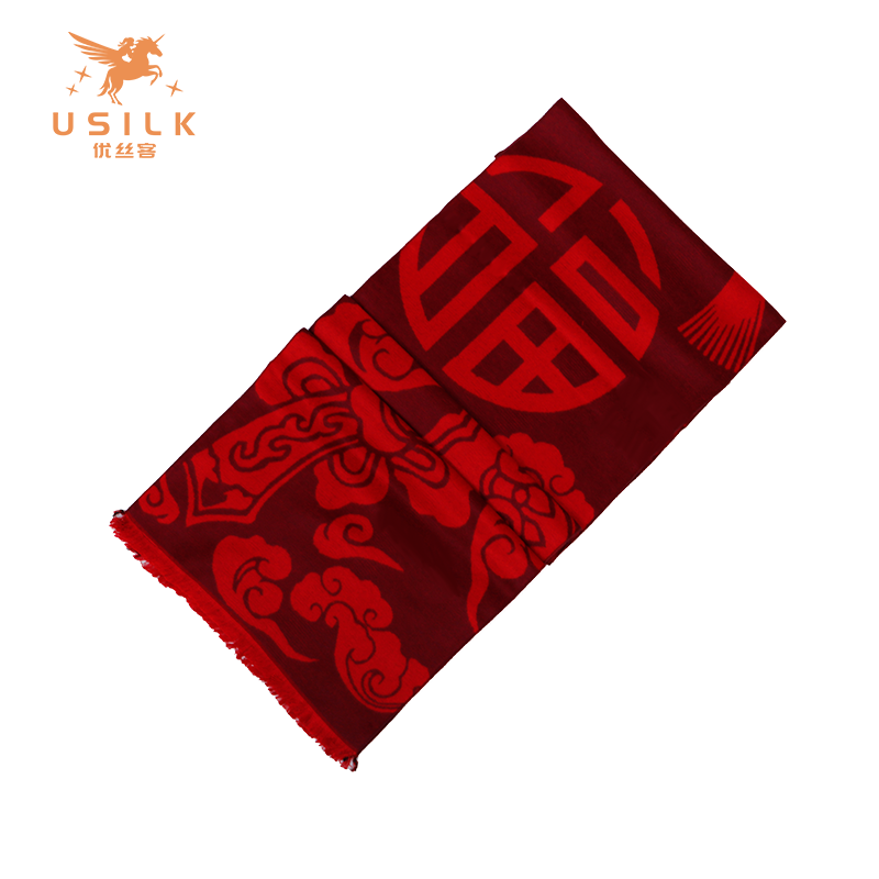 优丝客 竹纤维福字围巾 Z1-003