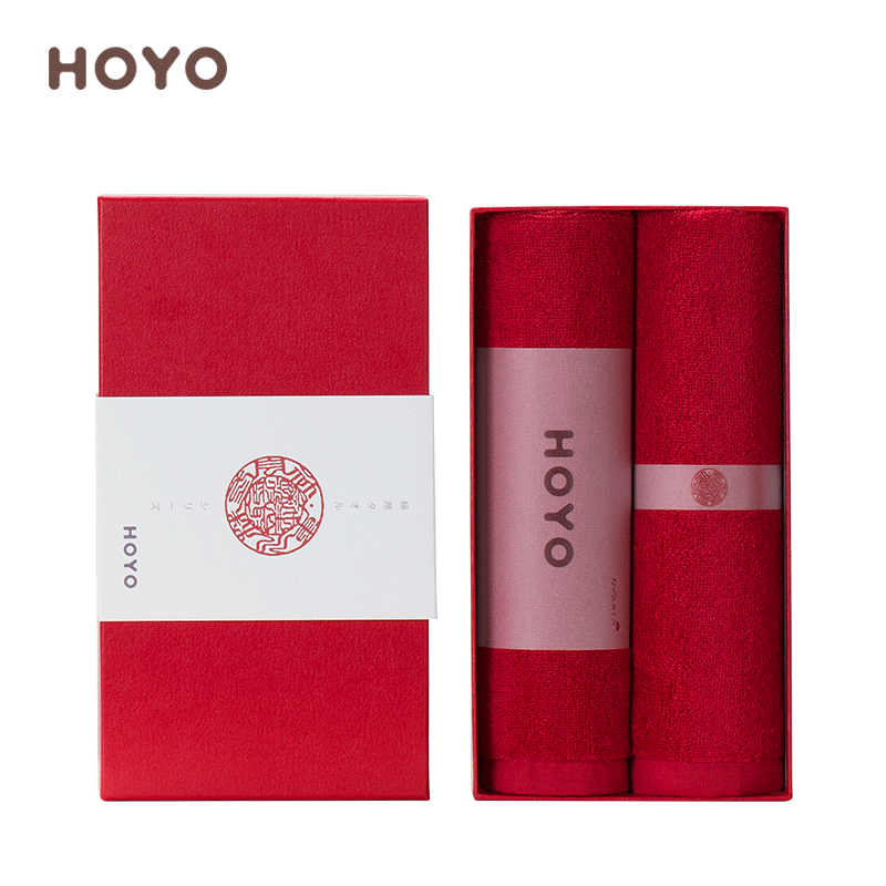 HOYO 中国红毛巾2件套 7240