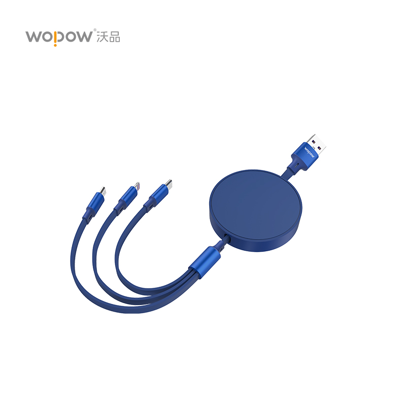 沃品（WOPOW）单拉伸缩数据线 LC011蓝色