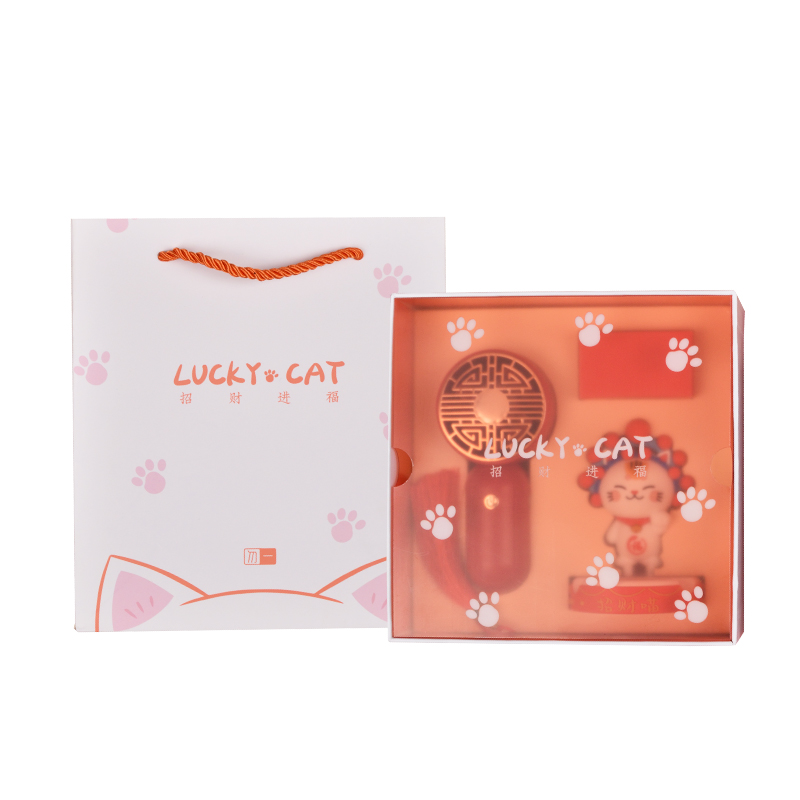勿一 潮玩好物招财猫手机支架套装（国潮风扇+京剧支架）