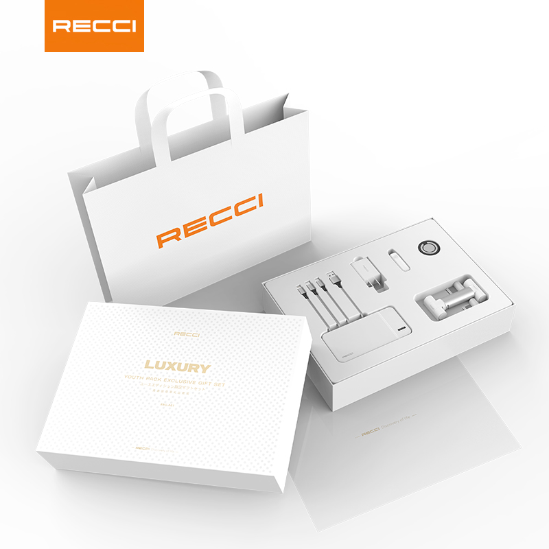 Recci 青春尊享大礼盒系列（移动电源 折叠手机支架 蓝牙耳机 充电器 数据线）