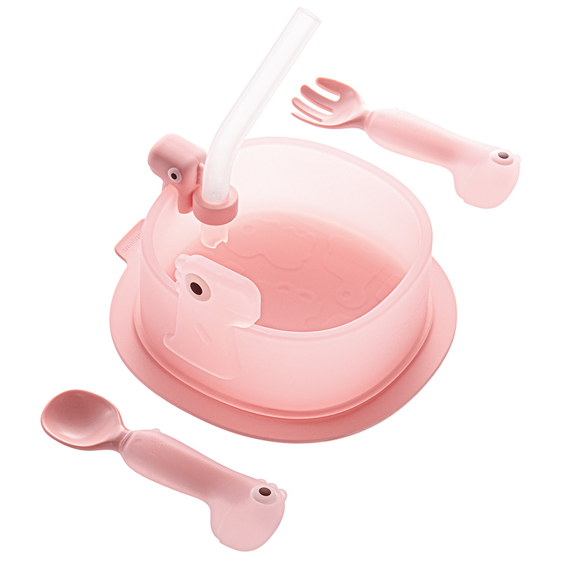 babycare 小恐龙果冻趣味碗 洛珊粉