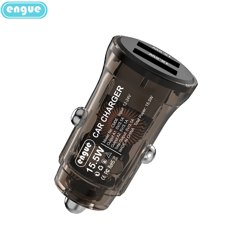 engue恩谷 透明外壳车载充电器乐驰 EG-CM06灰色