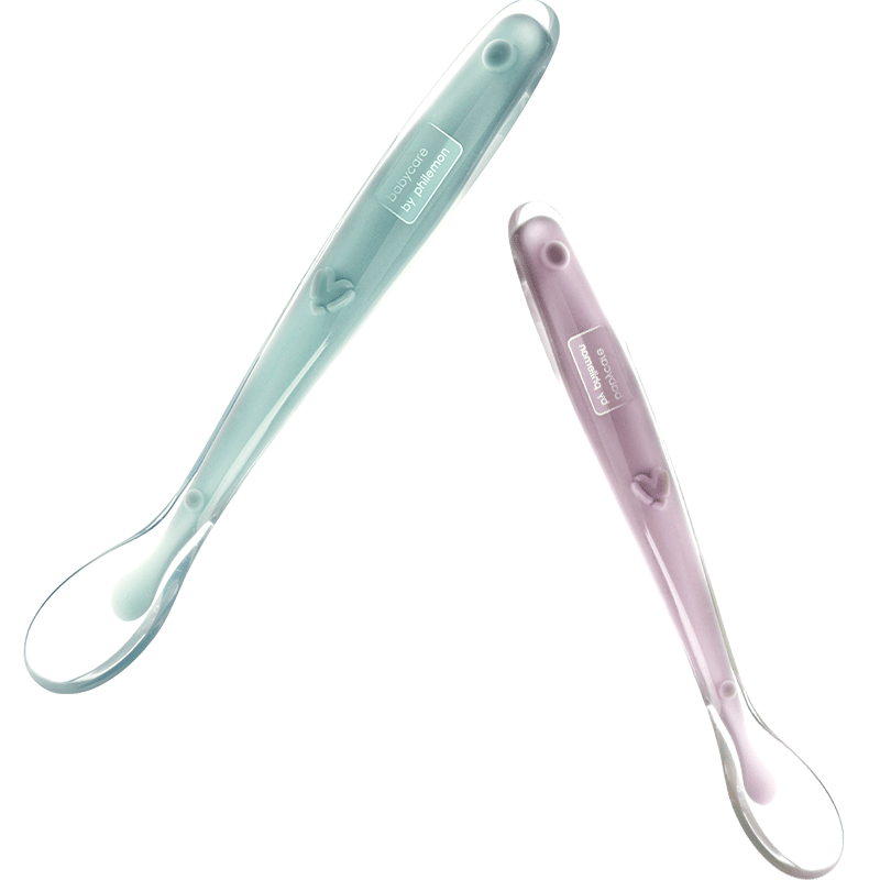 babycar 童硅胶勺子套装（两只装）晨雾绿+希瑟紫  