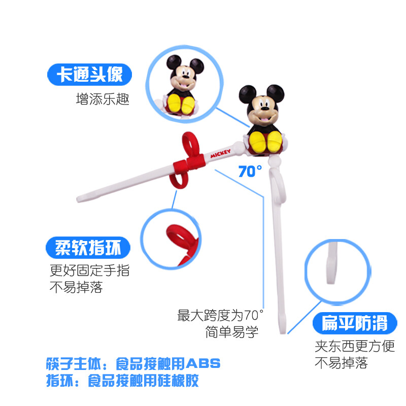 迪士尼米奇老鼠筷勺叉盒杯套装5件DM2341