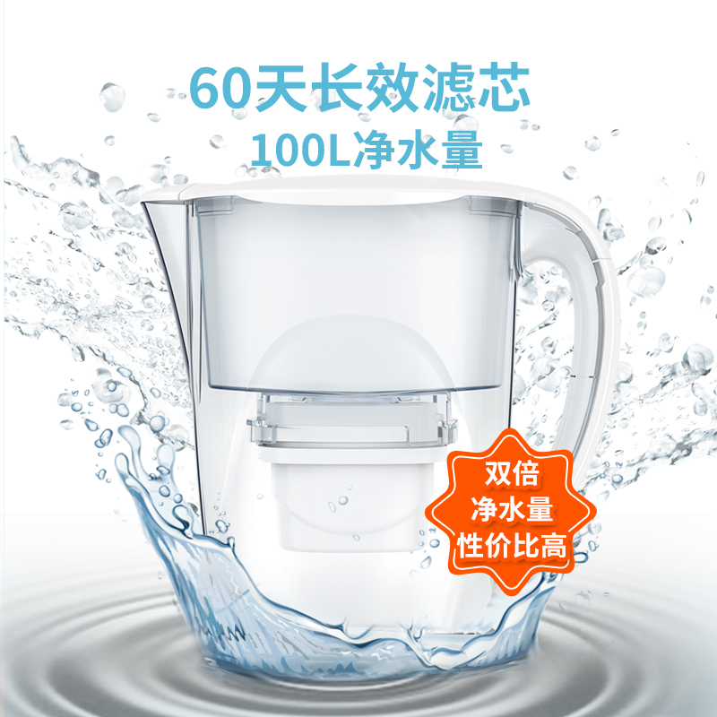 AquaOptima安芯泉 家用过滤水壶净水壶 Oria白色