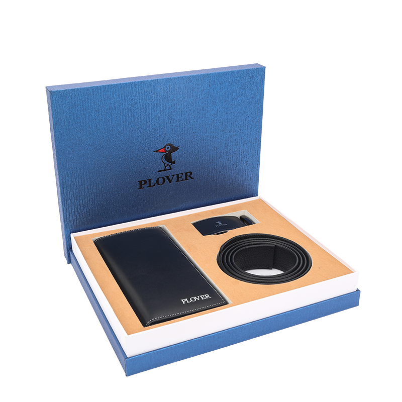 PLOVER 长夹钱夹皮带套装 黑色 GD820047-3A