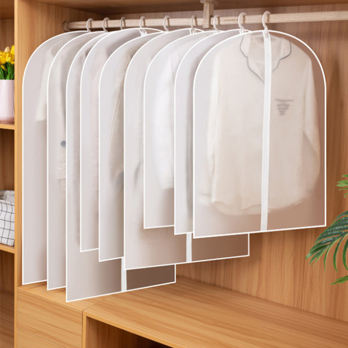 衣物防尘罩家用大衣透明防水西服套收纳衣服罩5个装  大号60*100cm