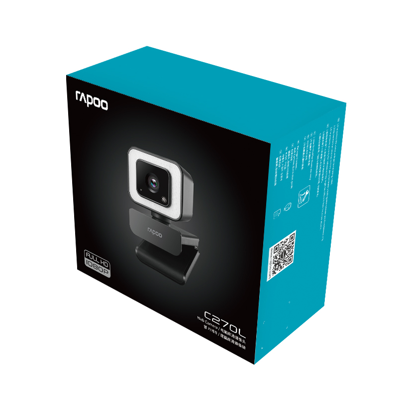雷柏 1080P三档补光摄像头高清麦克风摄像头 C270L黑
