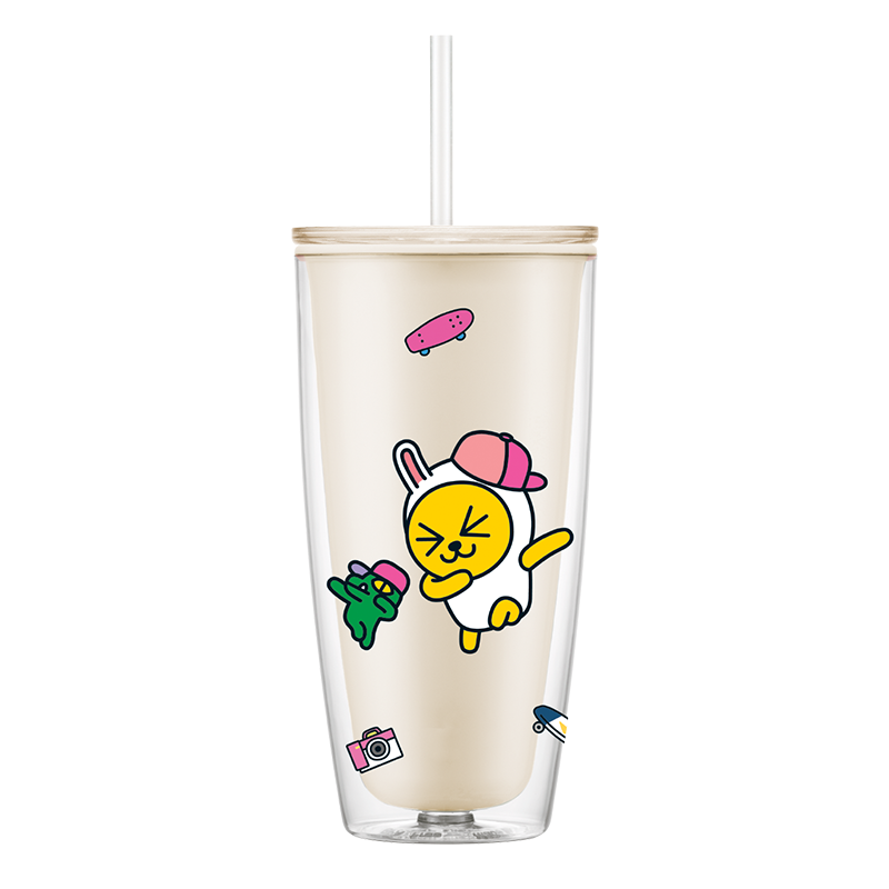 乐扣乐扣 KAKAO 双层简约杯750ml米白 HAP507IVY