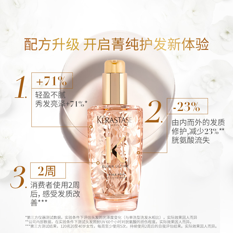 卡诗 菁纯亮泽香氛护发油 100ml  玫瑰版