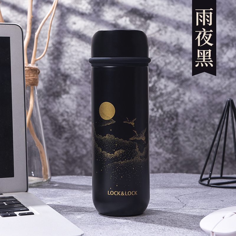 乐扣乐扣LOCK&LOCK 陶瓷内胆保温杯鹤舞一品高升杯D款 雨夜黑