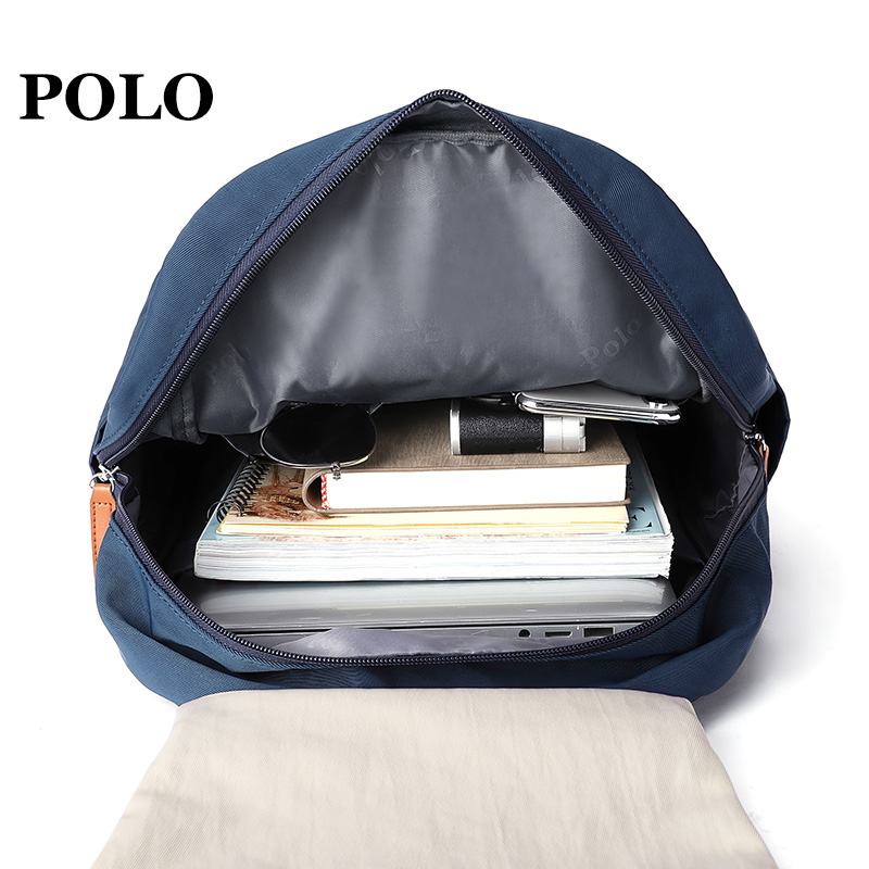 POLO 男双肩包时尚韩版书包14英寸电脑包大容量潮流背包 091601