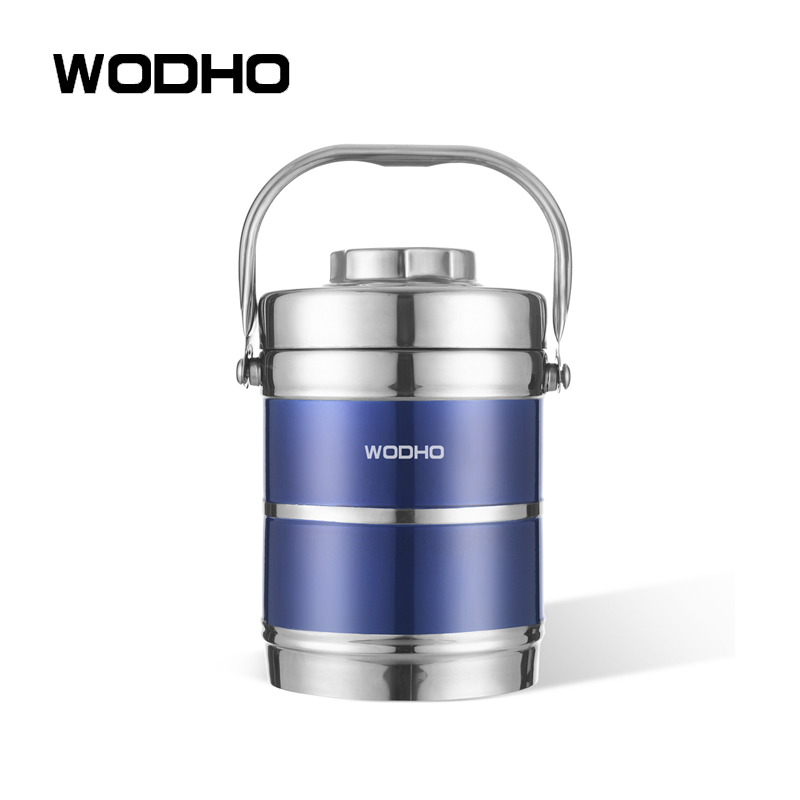 万德霍 三平二满保温提锅保温杯两件套 WDH-G0210405蓝色